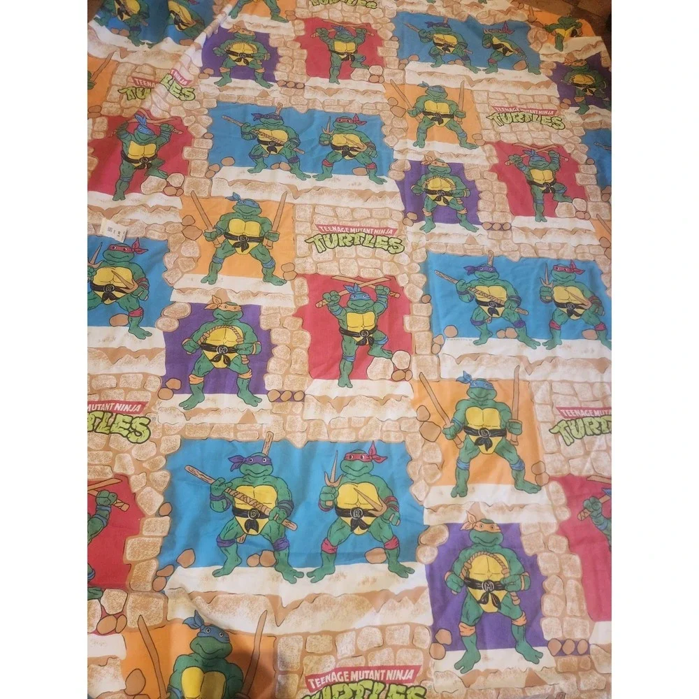 Vintage Teenage Mutant Ninja Turtles Full Size Fitted Sheet / 1988 TMNT